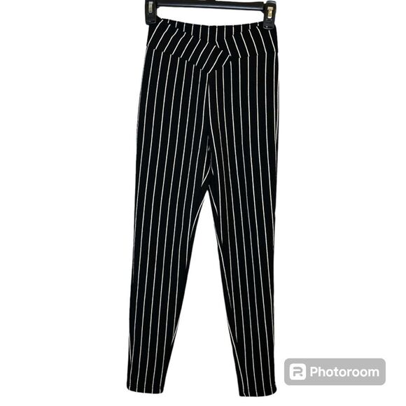 Women’s Black Striped Skinny Pants Size XS - Picture 1 of 8